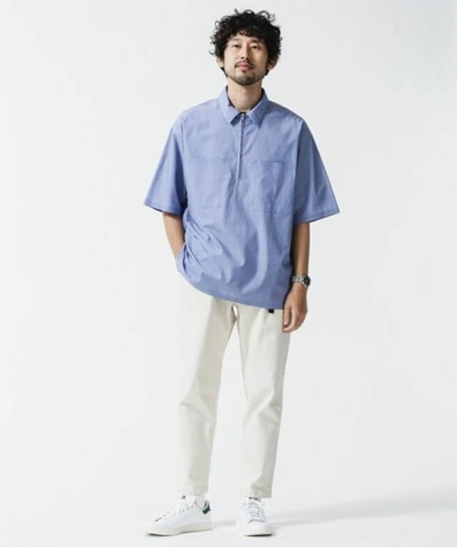 [6月10日UP] 色味で清潔感を意識したスタイル。ビッグシルエットのシャツを活かしたシルエットコー メンズファッションマガジン“服ログ”